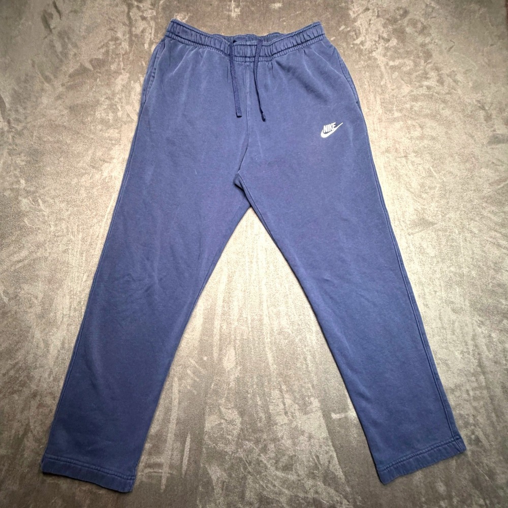 Nike Sweatpants Women Size M Navy Blue Embroidered Logo Drawstring Joggers Club